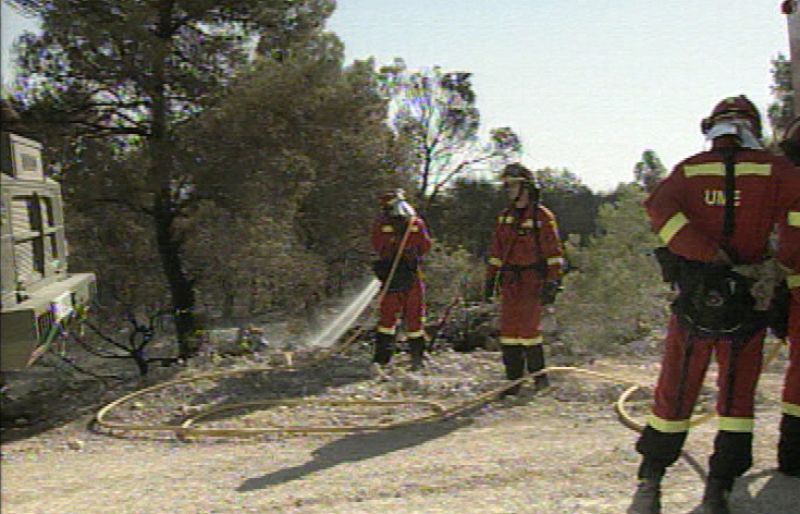 Un incendio arrasa 968 hectáreas en un campo de maniobras militares de Chinchilla (Albacete)