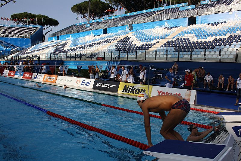 El equipo de natación español ya nada en Roma