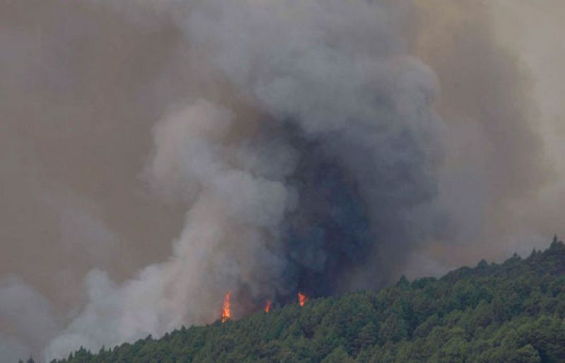 El cambio de las condiciones meteorológicas permite contener el incendio de La Palma