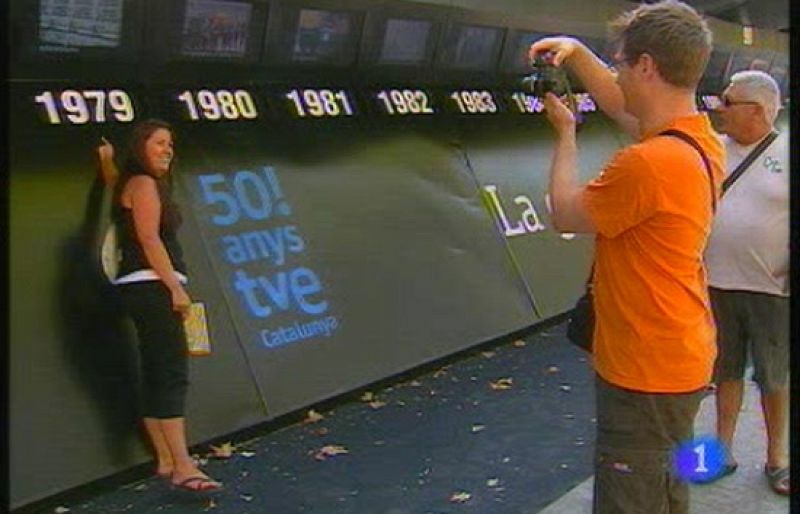 Arriba a Girona mig segle d'història en imatges amb la "Instal·lació urbana 50 monitors" de TVE Catalunya