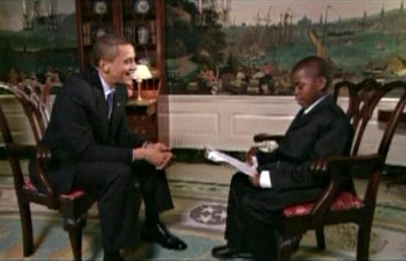 Un reportero de once años ve su sueño cumplido al entrevistar a Obama en la Casa Blanca