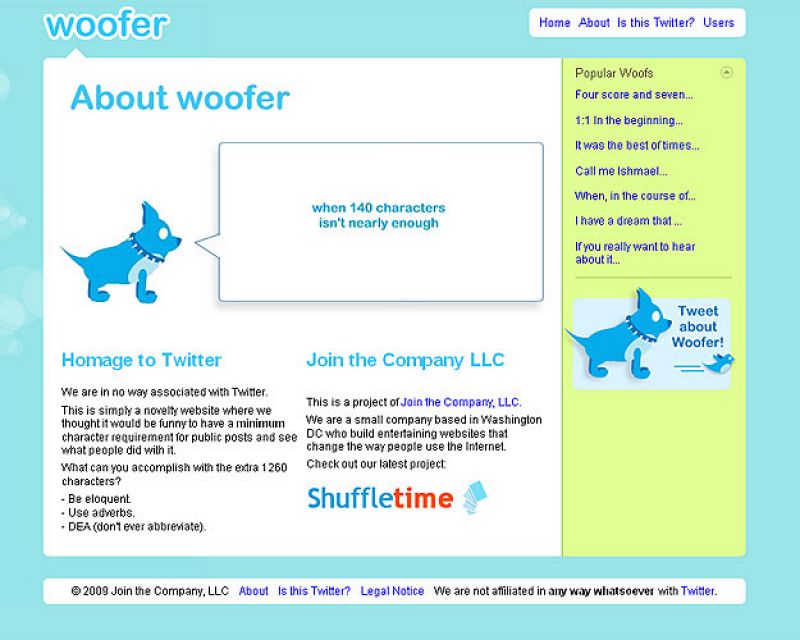 Woofer, el 'alter ego' de Twitter