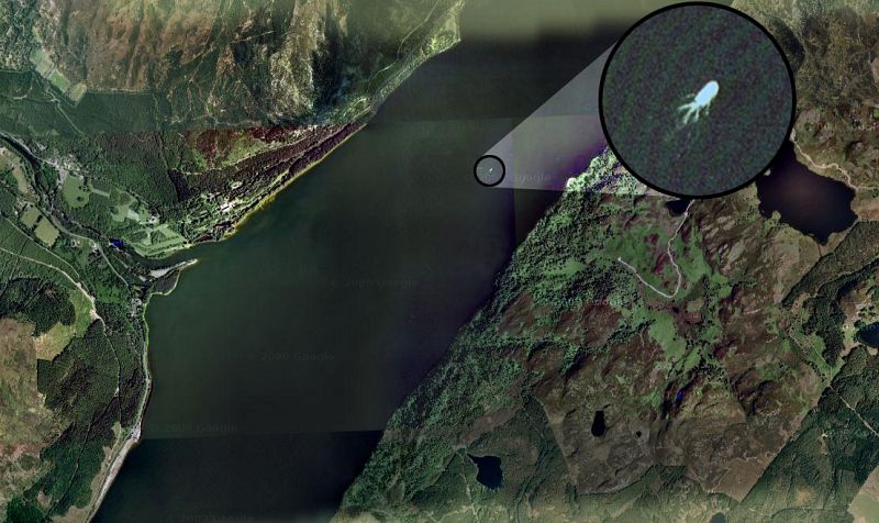 Google Earth 'captura' al mostruo 'Nessie'