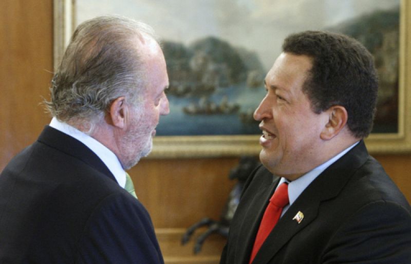Chávez en su encuentro con el Rey: " Te has dejado barba como Fidel Castro"