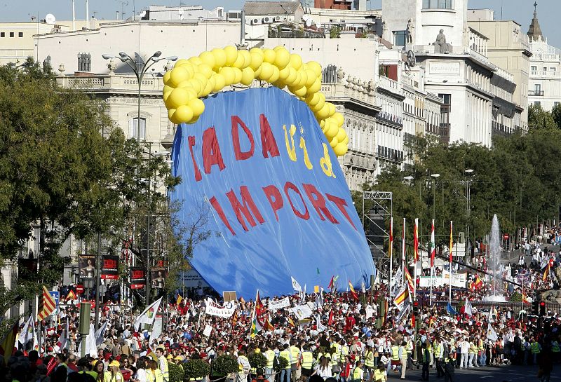Más de 55.000 personas asistieron a la manifestación contra el aborto en Madrid