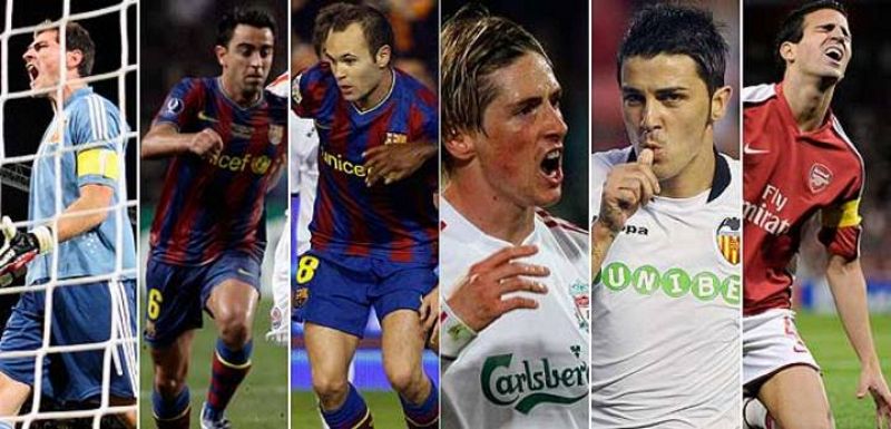 Xavi, Iniesta, Casillas, Cesc, Villa y Torres, entre los 30 nominados al Balón de Oro