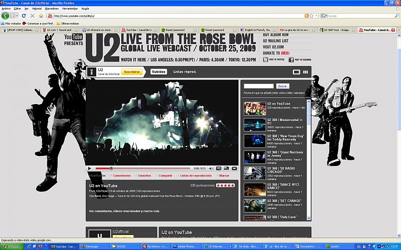 U2 en directo para todo el mundo por YouTube