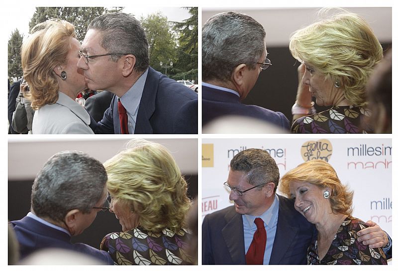 Aguirre y Gallardón: Besos y abrazos