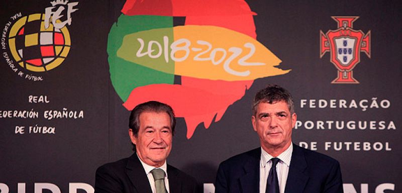 El logo de la 'Candidatura Ibérica' refleja la fusión de dos países hermanados