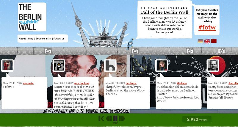 El muro de Berlín en 140 caracteres