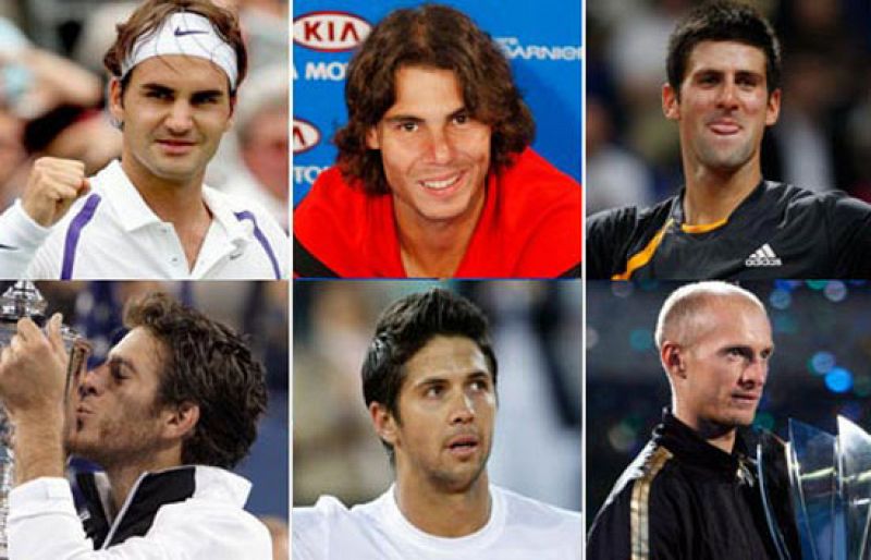 Federer, con Verdasco; Nadal, con Djokovic