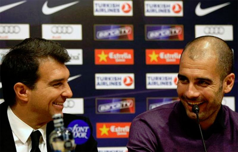 Guardiola: "Trabajar con Laporta es un placer"