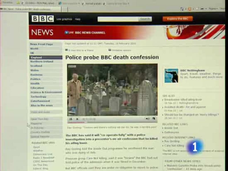 Investigan a un presentador de la BBC que confesó la muerte de su amante agonizante