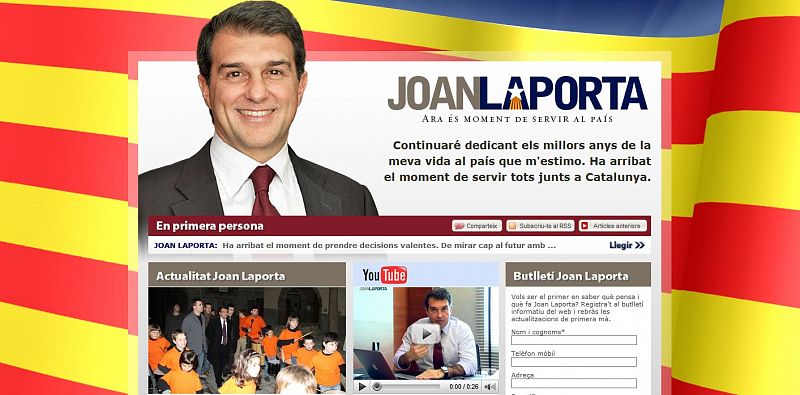 Laporta ya promociona su candidatura política desde su web