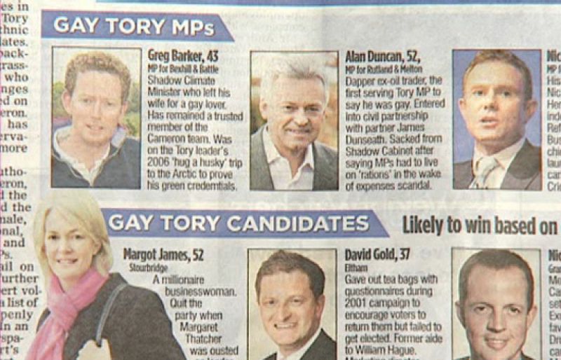 Los "tories" británicos hacen pública una lista con sus candidatos homosexuales