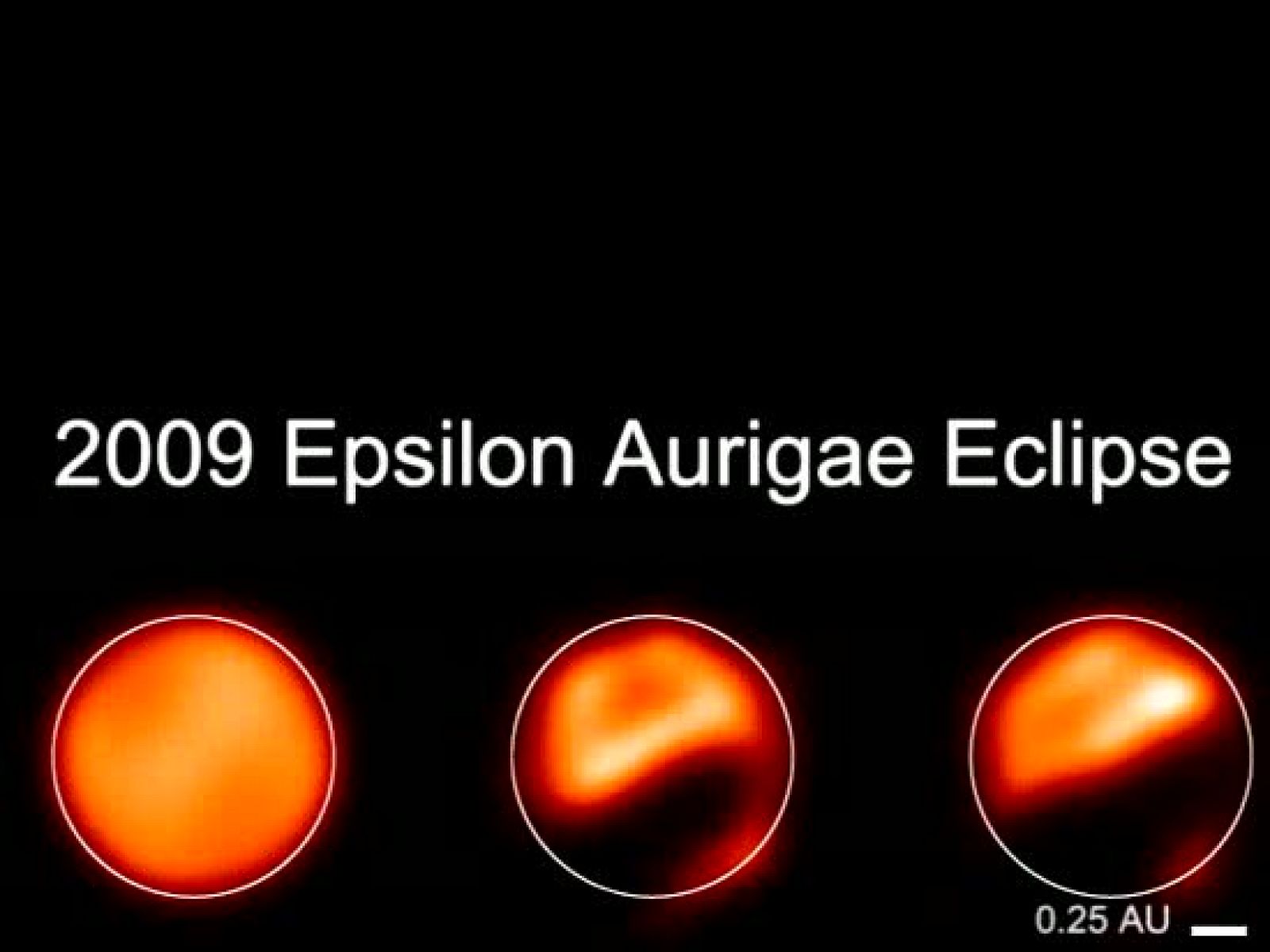 Es la primera vez que un grupo de investigadores ha conseguido captar imágenes del sistema estelar binario Épsilon Aurigae, que desde el siglo XIX ha desconcertado a los investigadores porque experimenta un eclipse que dura dos años y medio cada 27 a