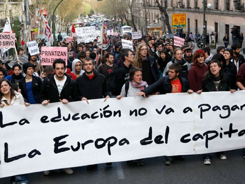 Los 'anti-Bolonia' vuelven a las calles por la cumbre de Educación de la presidencia española
