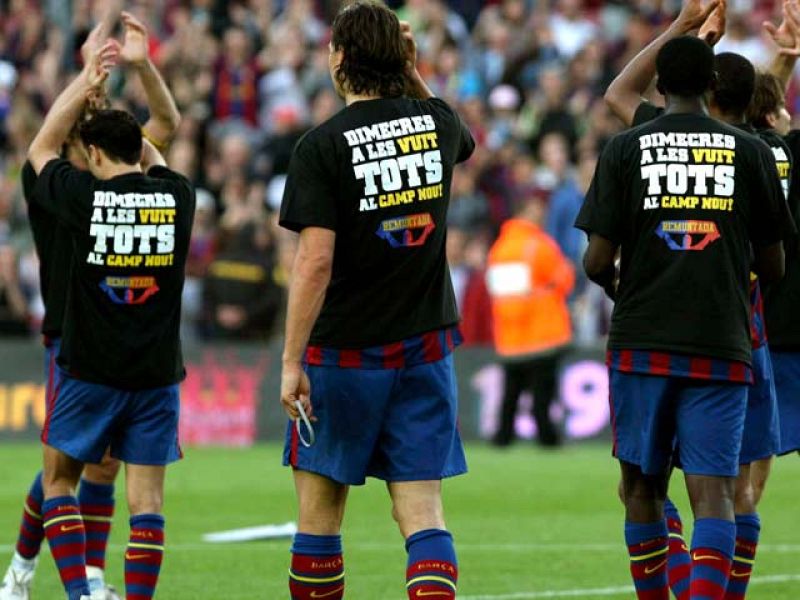 Los jugadores del Barça piden el apoyo de la afición para el partido del Inter