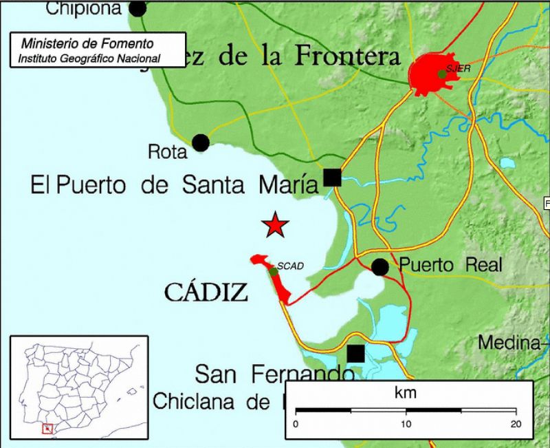 Un terremoto de magnitud 3.1 se deja sentir "levemente" en Cádiz