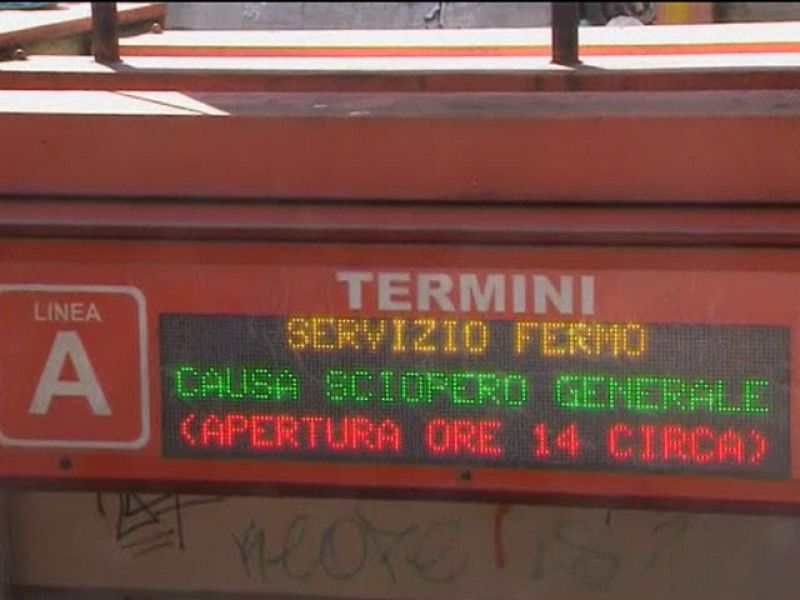 Los funcionarios italianos van a la huelga y el sector privado para cuatro horas