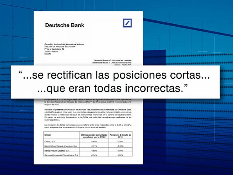 Deutsche Bank rectifica su valoración sobre la banca española