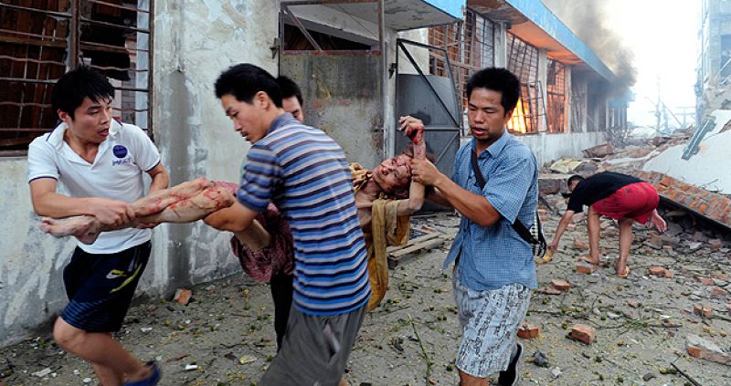 Doce muertos y más de 300 heridos en una explosión en una fábrica en China