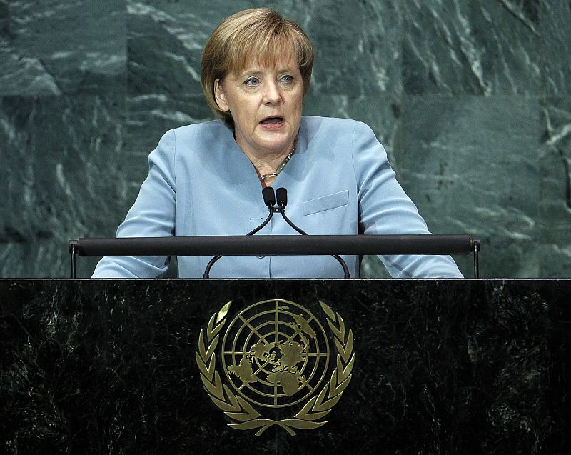 Merkel evita respaldar la tasa financiera de Sarkozy durante su intervención en la ONU