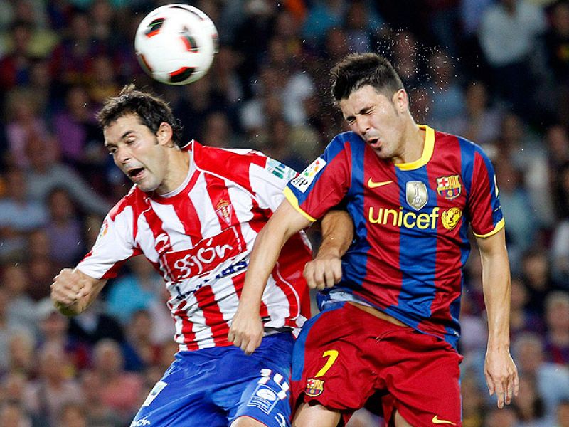 Un gol de Villa y poco más sirve para ganar al Sporting