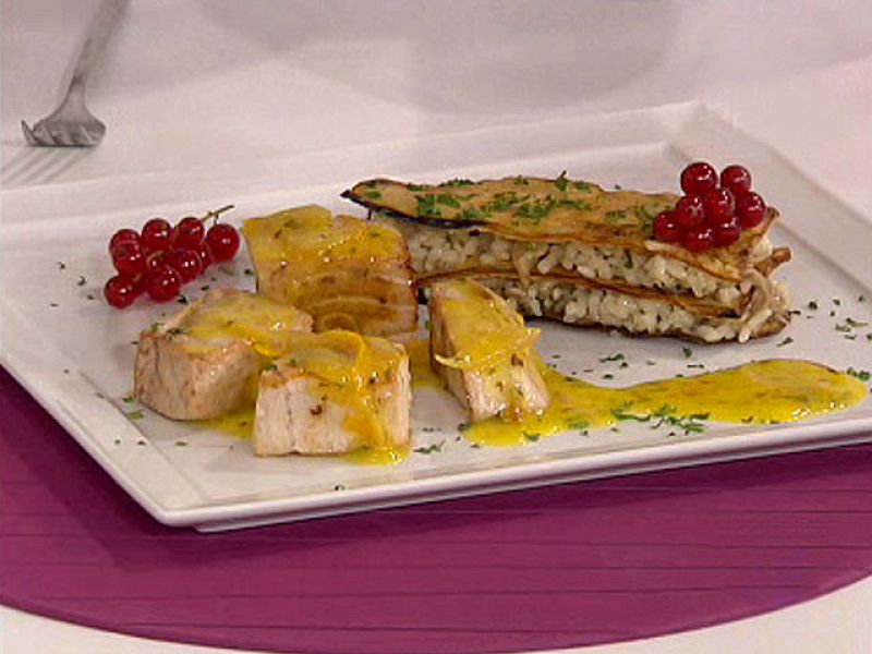 Dados de emperador con lasaña de berenjenas (23/09/10)