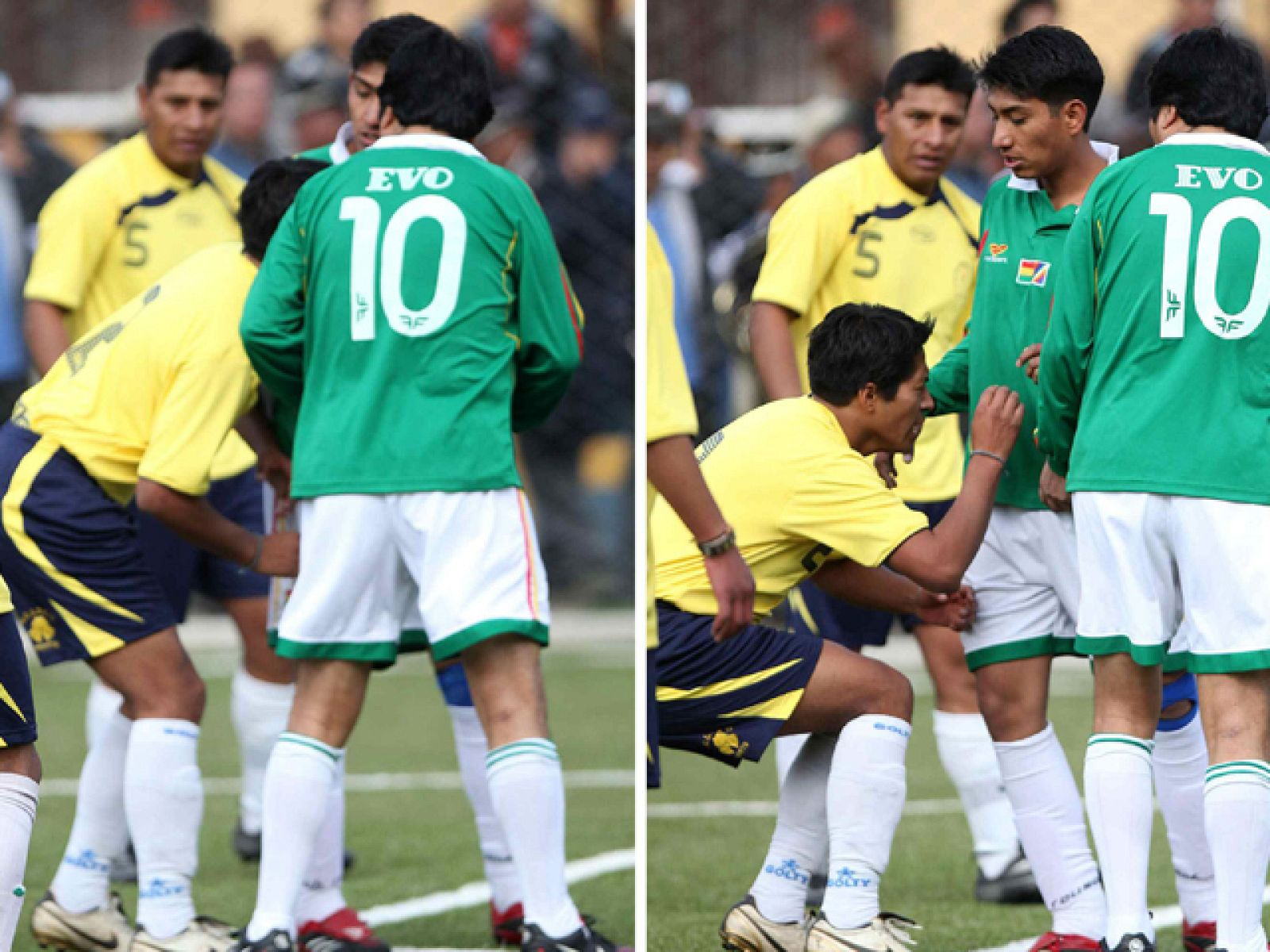 Evo Morales se 'pica' en un partido de fútbol | Ver