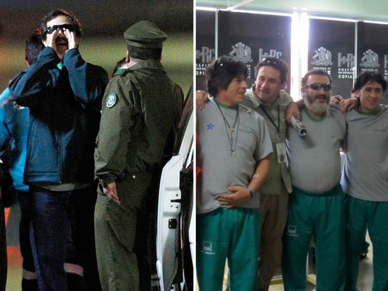 Tres de los mineros rescatados reciben el alta médica y pasan su primera noche en casa