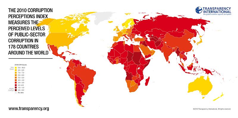 La crisis hunde la integridad en los países ricos, que elevan al 75% los países corruptos