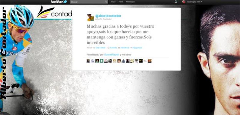 Contador: "Gracias por vuestro apoyo"