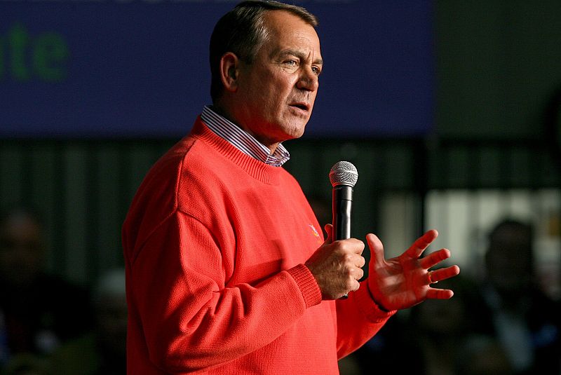 El líder de los republicanos Jonh Boehner rompe a llorar en su discurso de la victoria