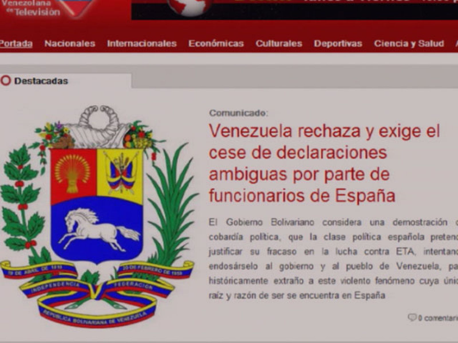 El Gobierno responde a las acusaciones del presidente venezolano Hugo Chávez