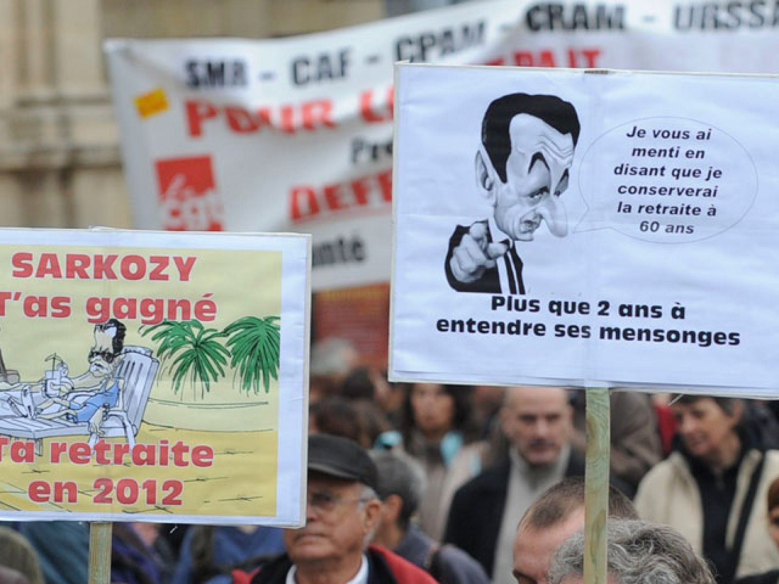 Manifestaciones de protesta en Francia por la reforma de la Ley de las pensiones