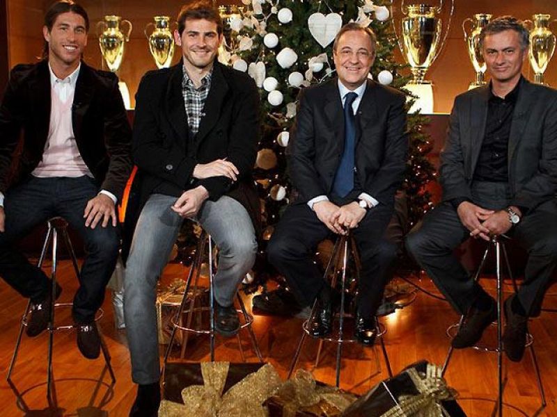 Florentino Pérez, Mourinho, Casillas y Ramos desean unas felices fiestas