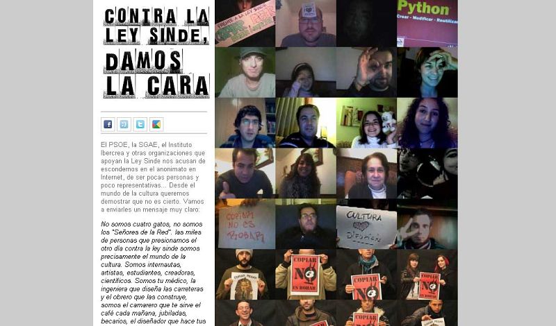 "Damos la cara": un 'fotomatón' contra la ley Sinde