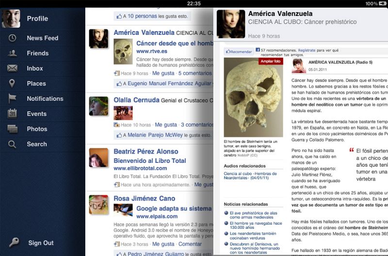 Facepad: el 'hijo' de Facebook y Twitter en el iPad