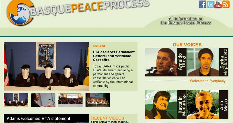 Batasuna crea una web en inglés para informar sobre "el proceso de paz vasco"