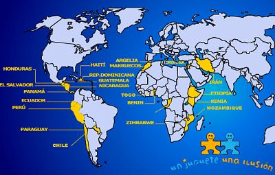 'Un Juguete, Una Ilusión' entregará 500.000 juguetes en 21 países de América Latina, África y Oriente Próximo.