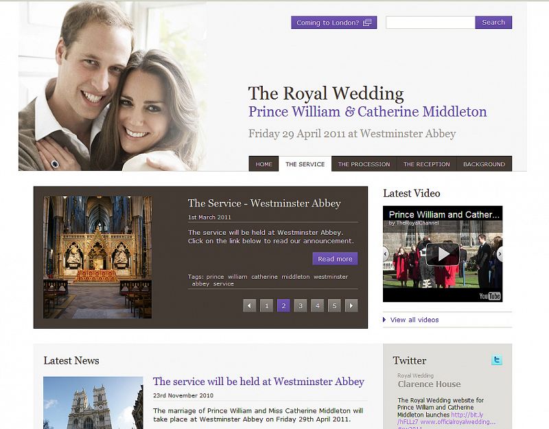 Lanzan una web oficial sobre la boda del príncipe Guillermo y Kate Middleton
