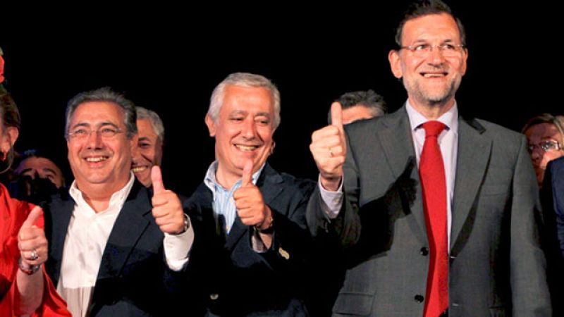 Rajoy arranca la campaña del 22-M junto a Zoido en Sevilla y Blanco con Gómez en Madrid