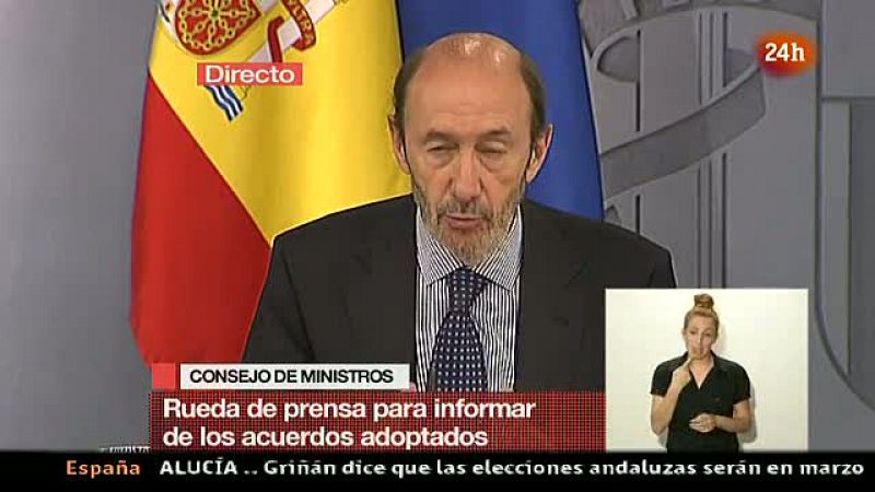 Rubalcaba: la Policía actuará con "firmeza" si hay "violencia" en las protestas del 15M