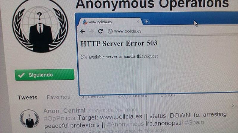 Anonymous tumba la web de la Policía en respuesta a las detenciones