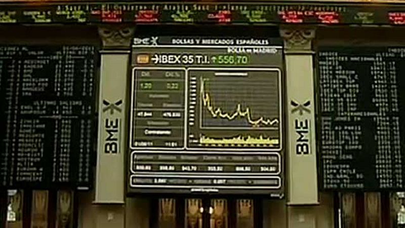 La prima de riesgo española cae a 245 puntos básicos y el Ibex-35 sube el 1,87%