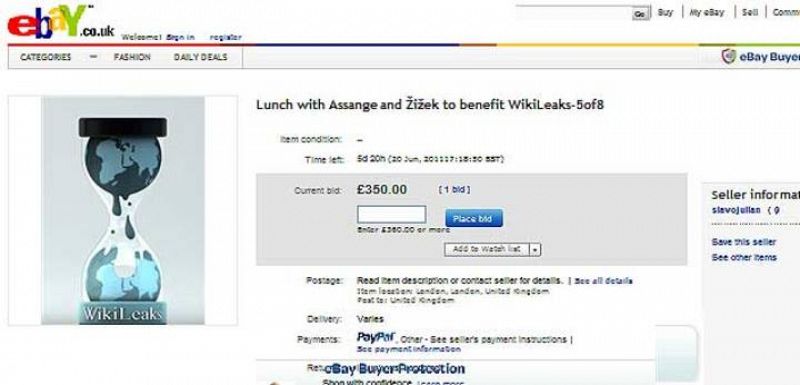 Ebay subasta una comida con el fundador de Wikileaks por 400 euros