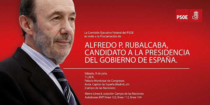 Rubalcaba ya tiene su primera imagen como candidato socialista a la presidencia