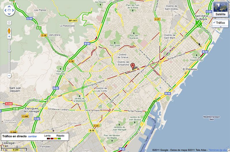 Google Maps ya informa del estado del tráfico en tiempo real en España
