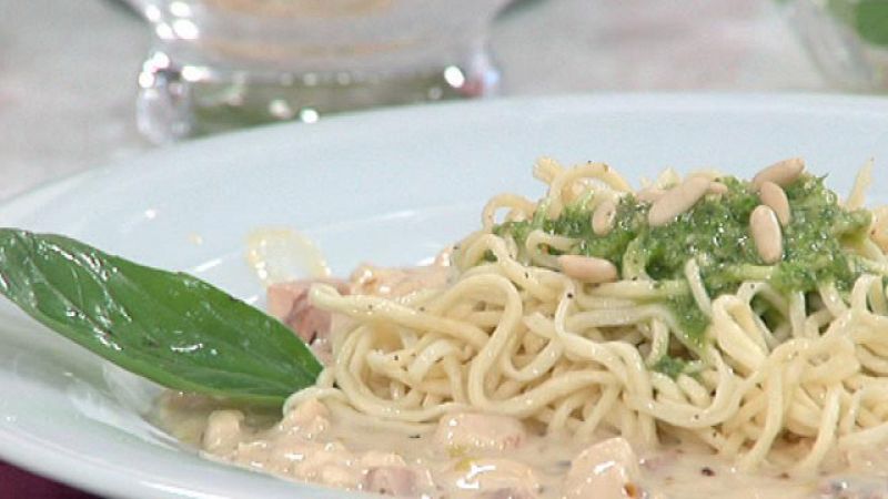 Pasta fresca a la crema con albahaca (27/07/11)